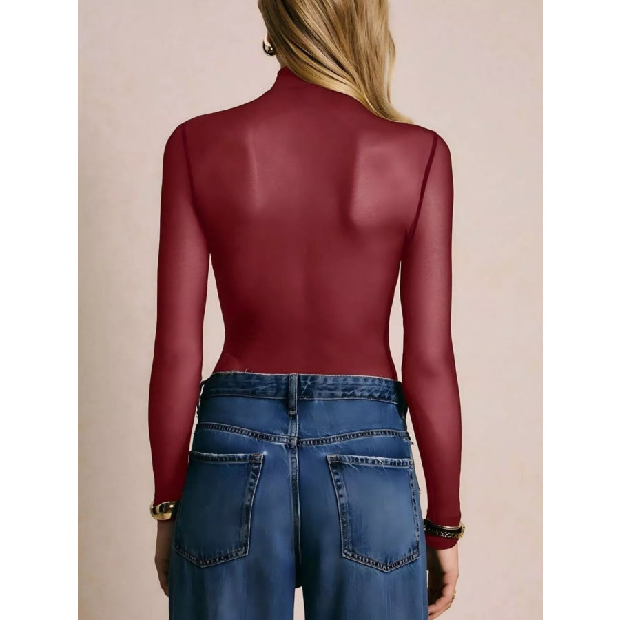 Mesh Long Sleeve Bodysuit Apparel and Accessories