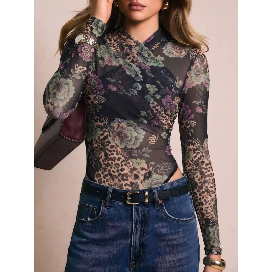Mesh Long Sleeve Bodysuit Apparel and Accessories