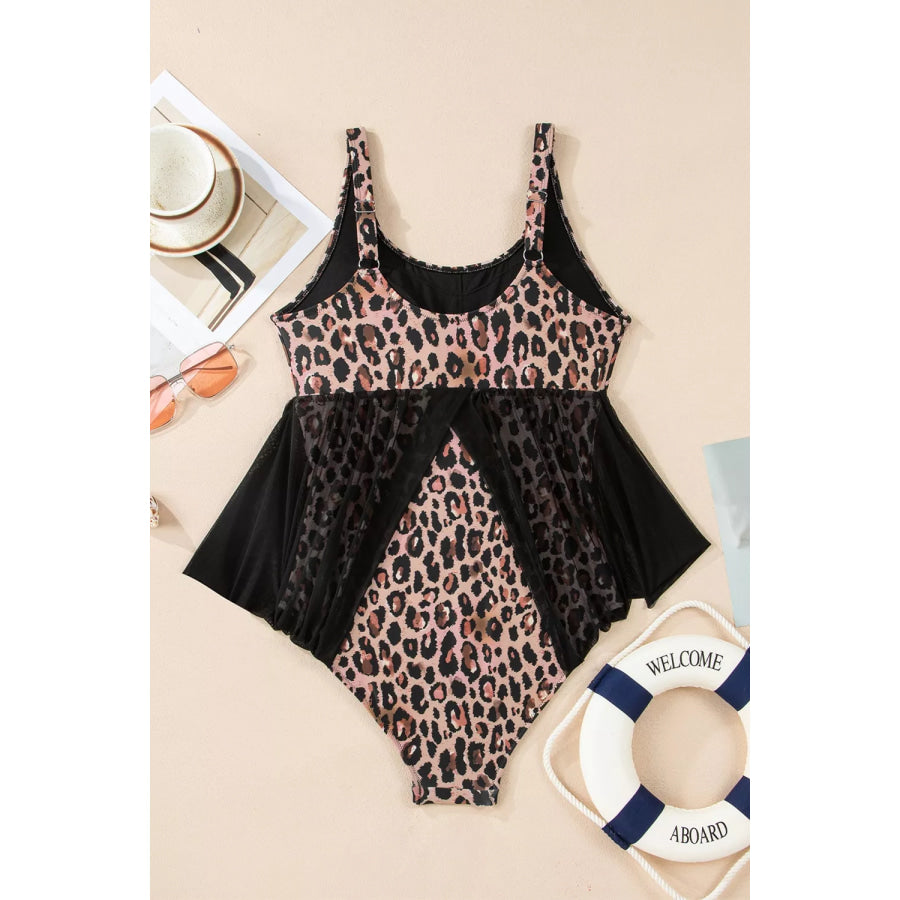 Mesh Patchwork V Neck Half Sleeve Bodycon One Piece Swimwear Apparel and Accessories