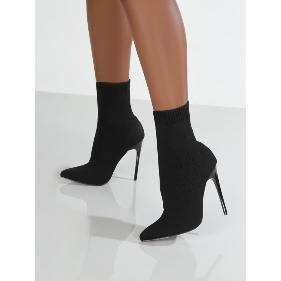 Mesh Point Toe Stiletto Boots Apparel and Accessories