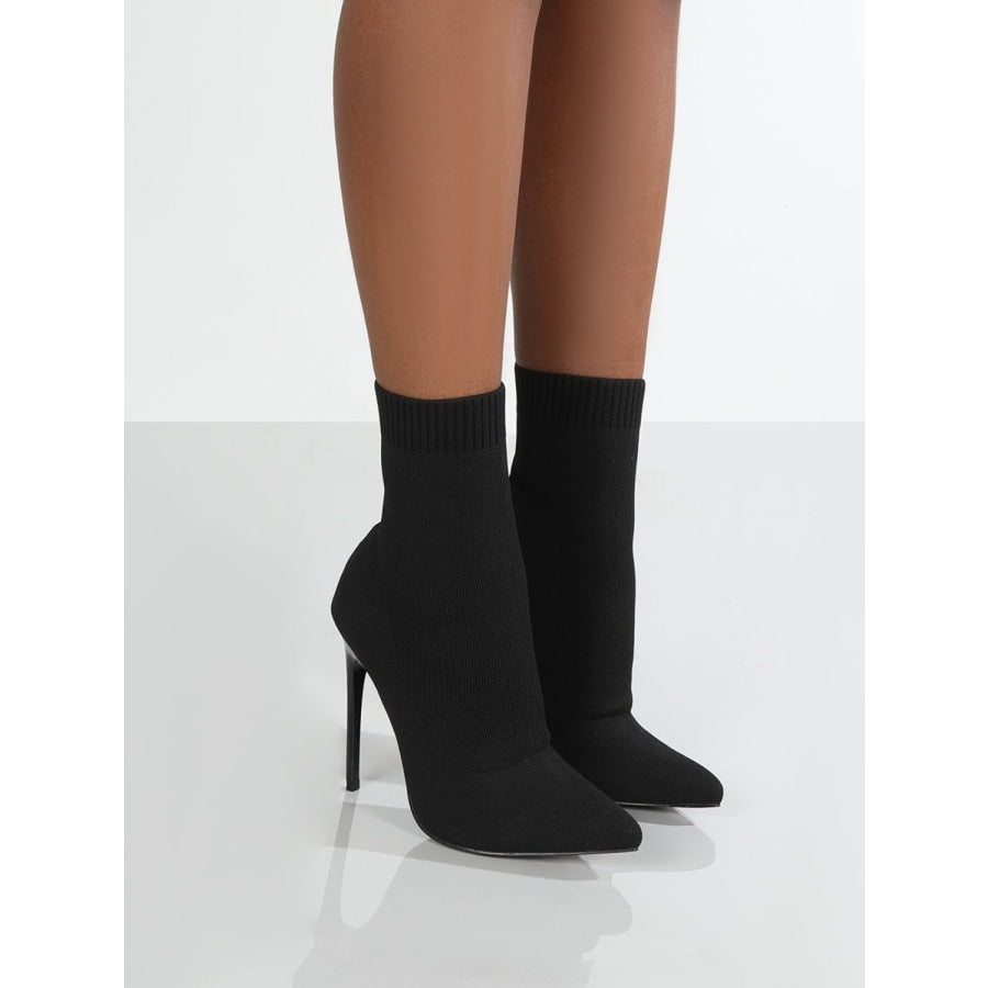 Mesh Point Toe Stiletto Boots Black / 36(US5) Apparel and Accessories