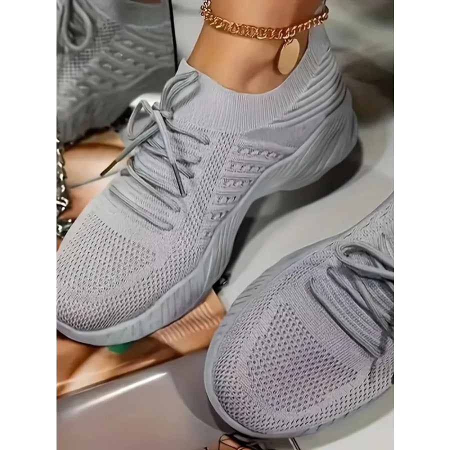 Mesh Round Toe Flat Athletic Gray / 35(US4) Apparel and Accessories