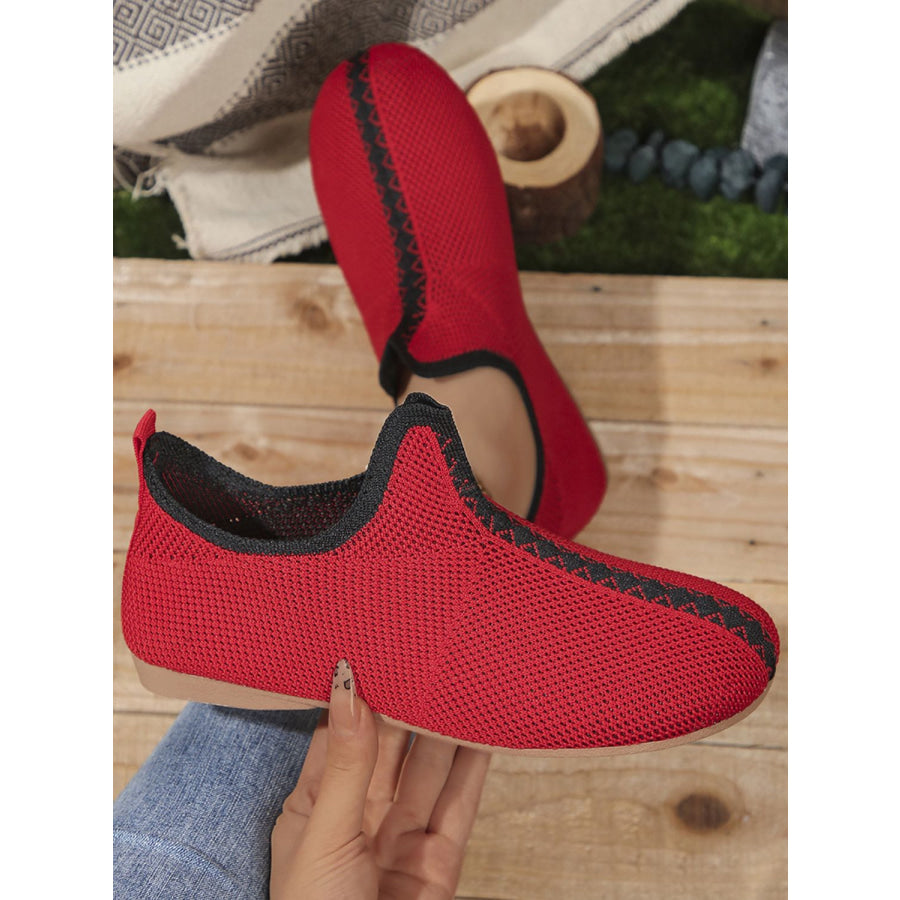 Mesh Round Toe Flat Sneakers Apparel and Accessories