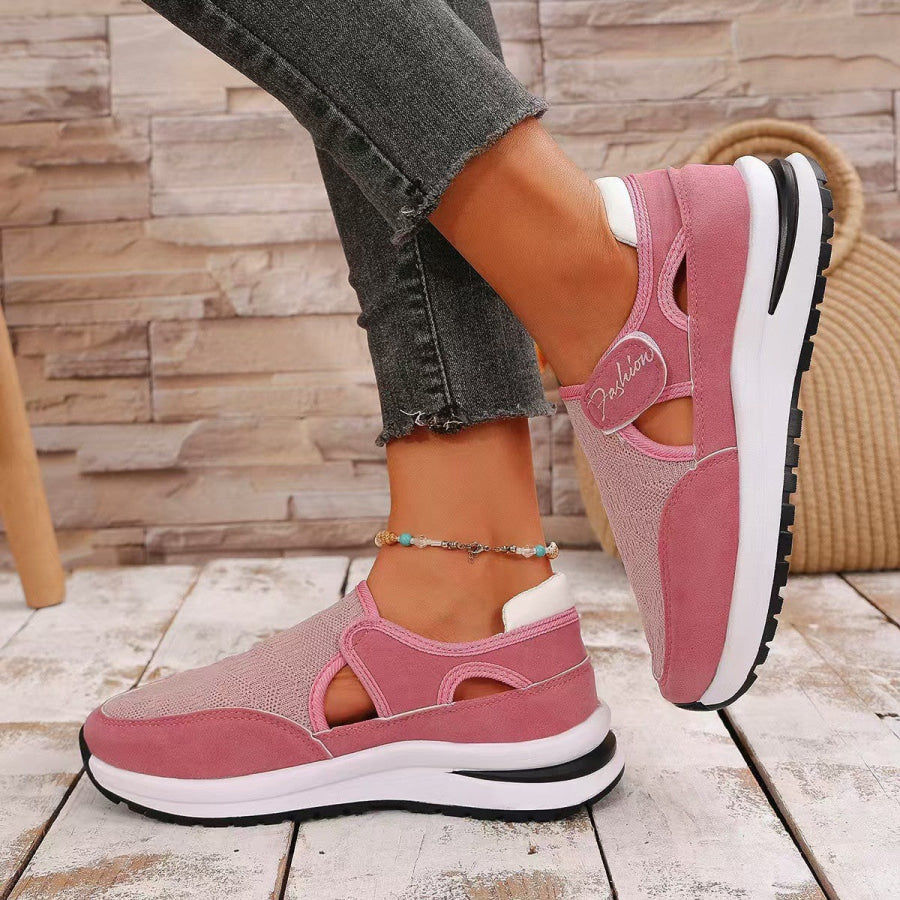 Mesh Round Toe Platform Sneakers Apparel and Accessories