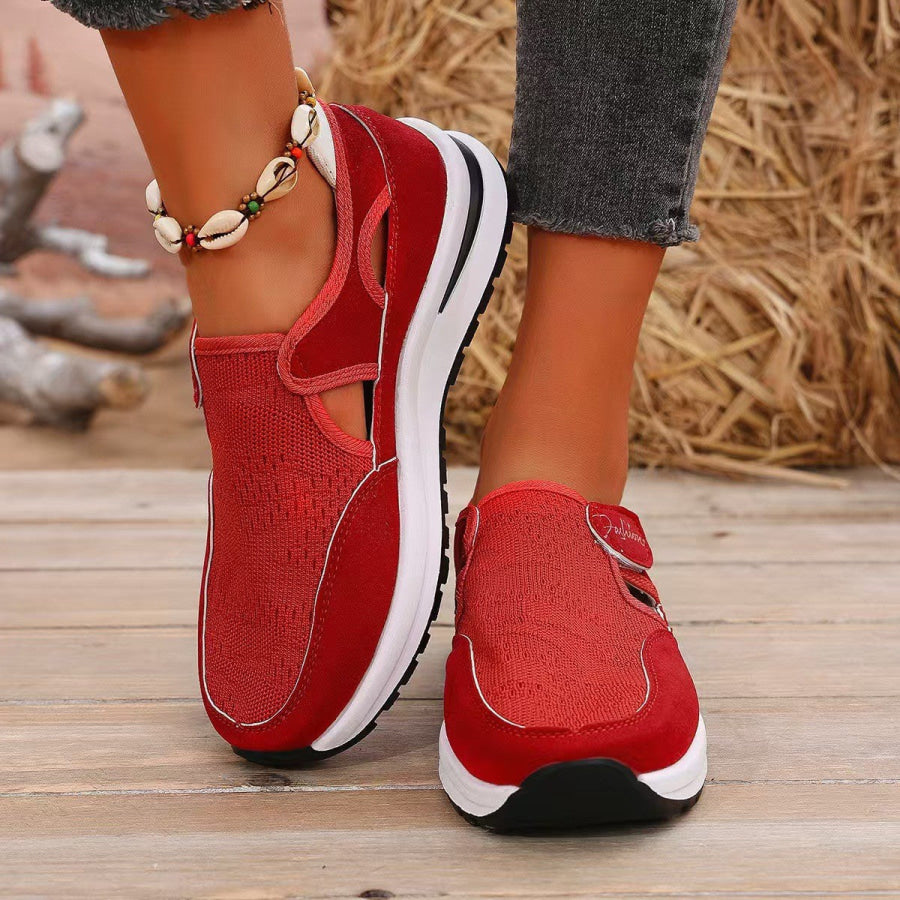 Mesh Round Toe Platform Sneakers Apparel and Accessories