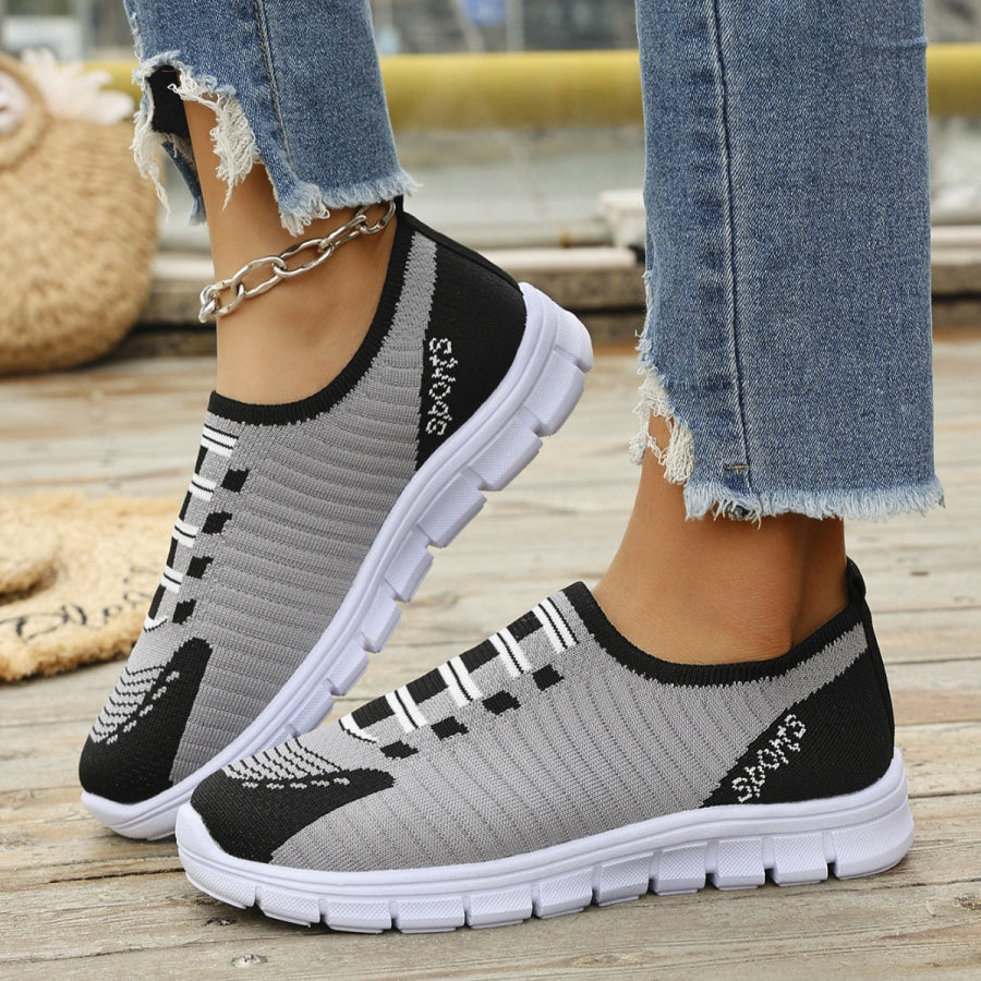 Mesh Round Toe Sneakers Black / 36 Apparel and Accessories