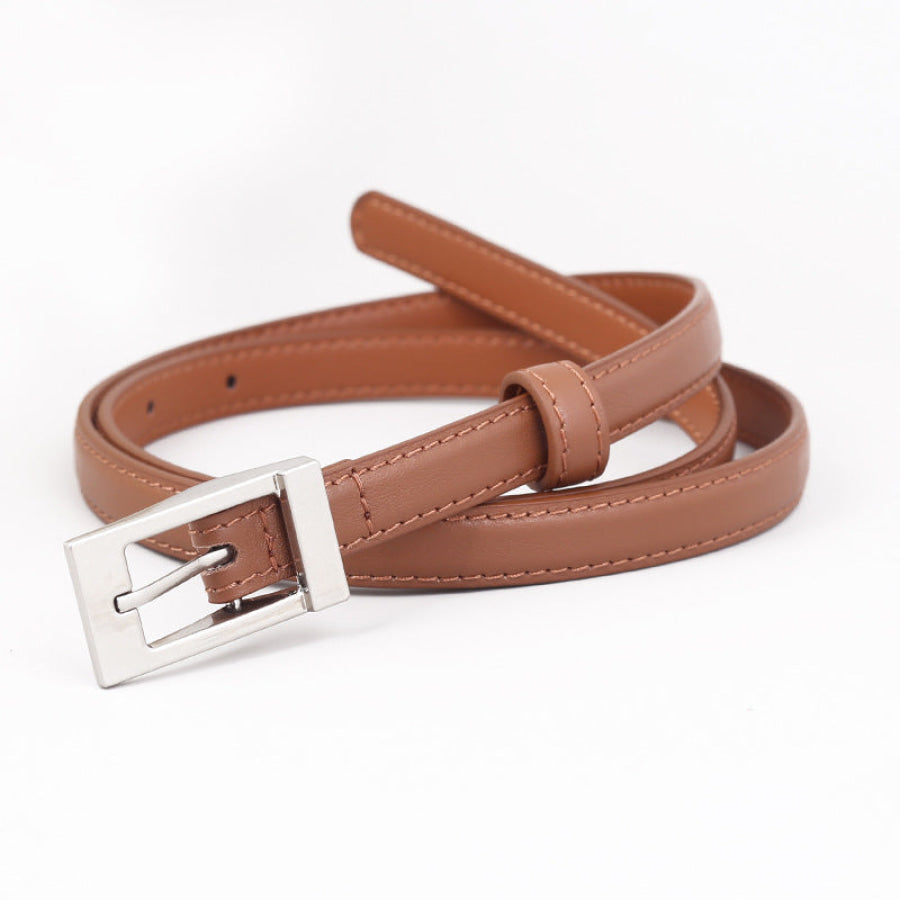Metal Buckle Leather Belt Caramel / One Size Apparel and Accessories