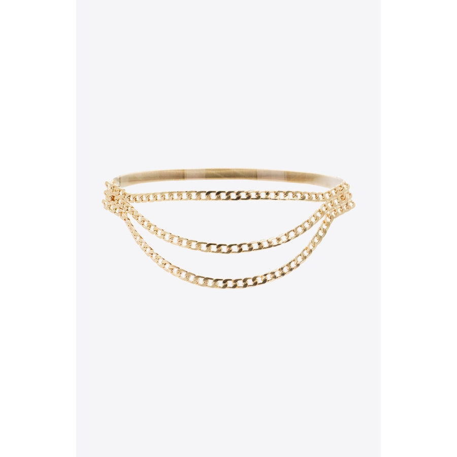 Metal Triple-Layered Chain Belt Gold / One Size