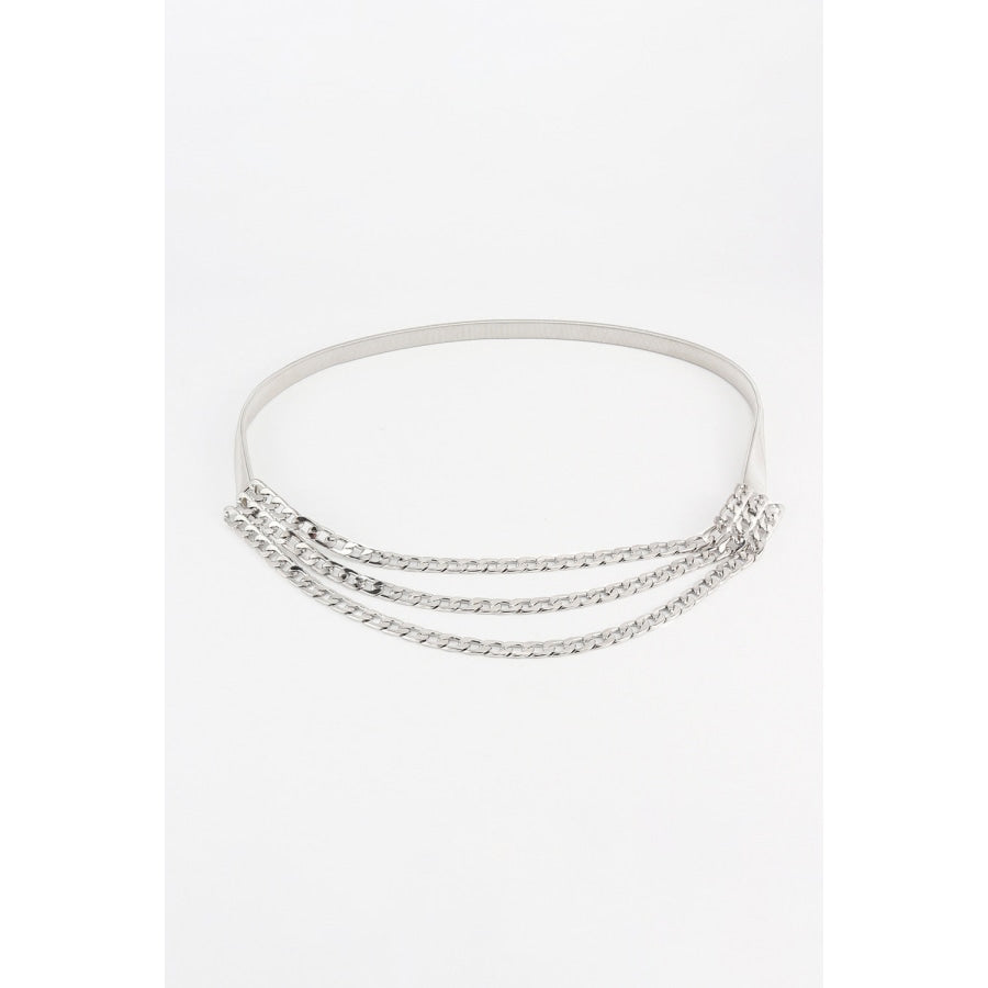 Metal Triple-Layered Chain Belt Silver / One Size