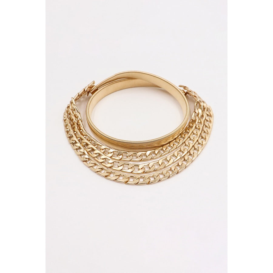 Metal Triple-Layered Chain Belt Gold / One Size