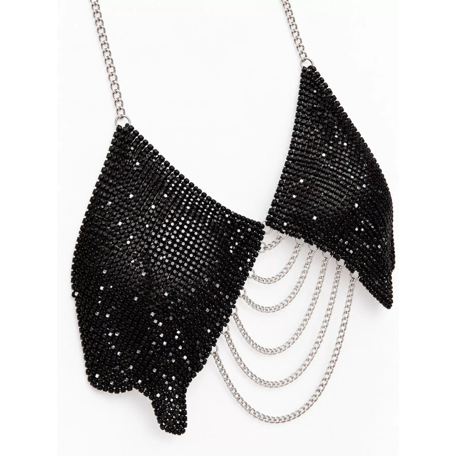Metallic Chainmail Halter Cami Top Black / One Size Apparel and Accessories