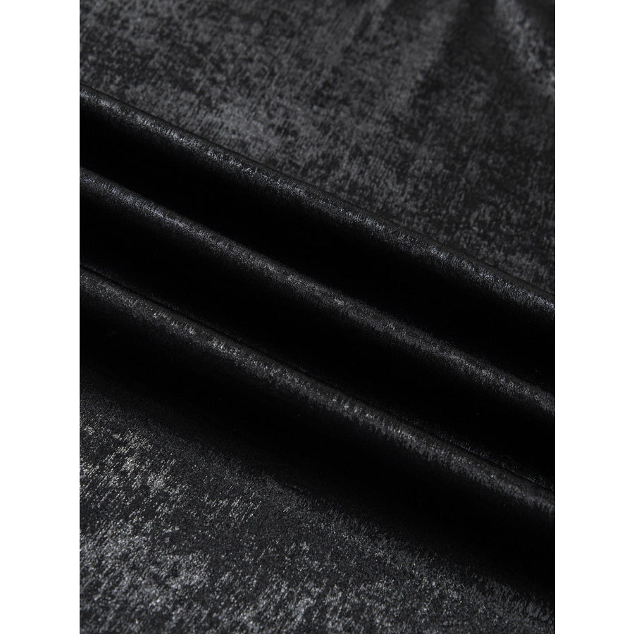 Metallic Round Neck Cap Sleeve Tee Apparel and Accessories