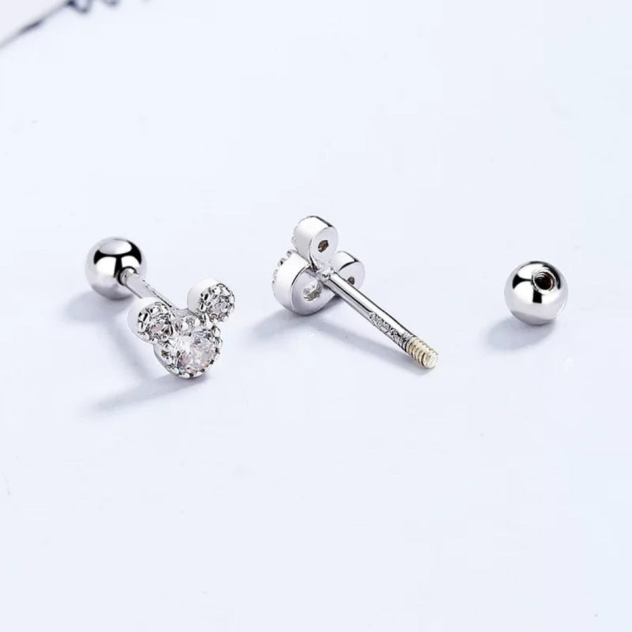 Mickey Mouse Stud Earrings Silver / One Size Apparel and Accessories