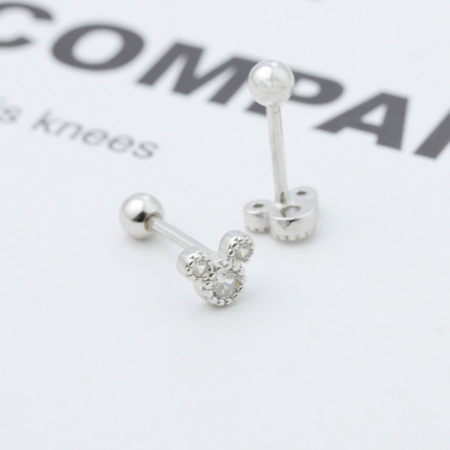 Mickey Mouse Stud Earrings Silver / One Size Apparel and Accessories