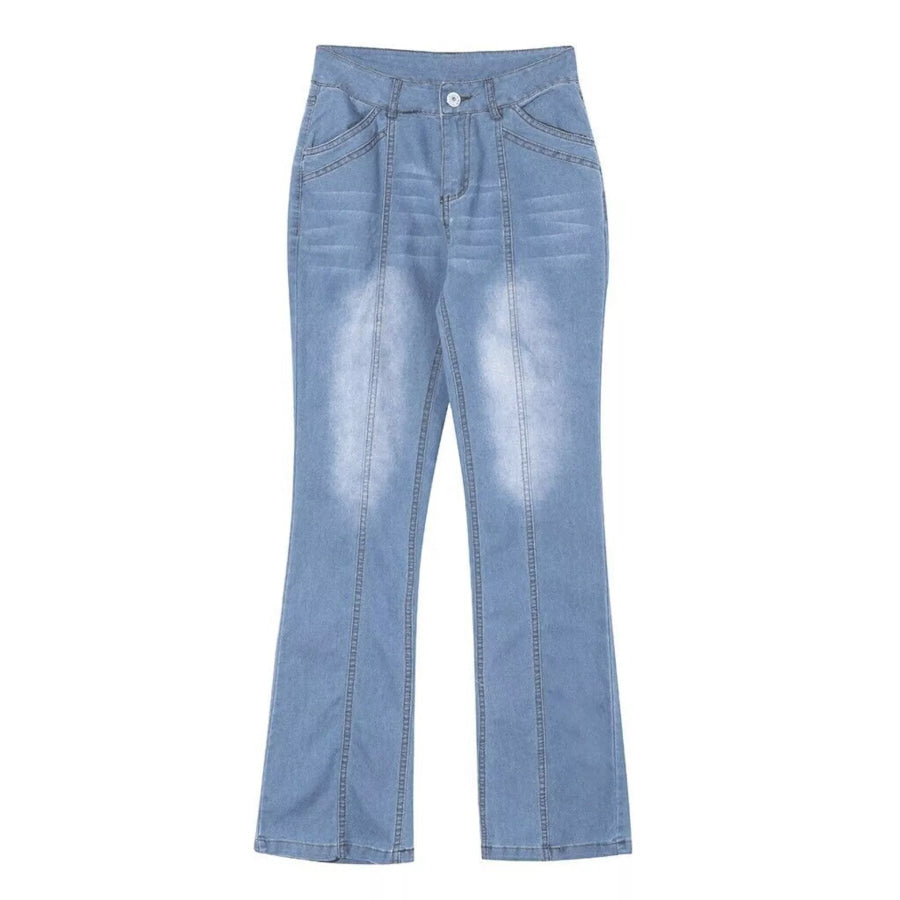 Mid-Rise Bootcut Jeans Light Blue / XS Apparel and Accessories