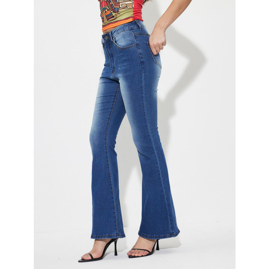 Mid-Rise Waist Bootcut Jeans Apparel and Accessories