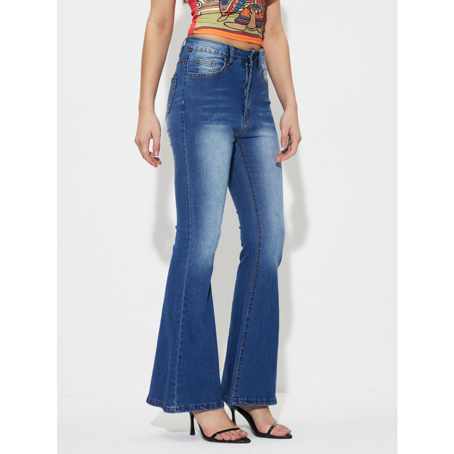 Mid-Rise Waist Bootcut Jeans Apparel and Accessories