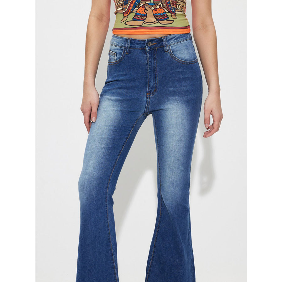 Mid-Rise Waist Bootcut Jeans Apparel and Accessories