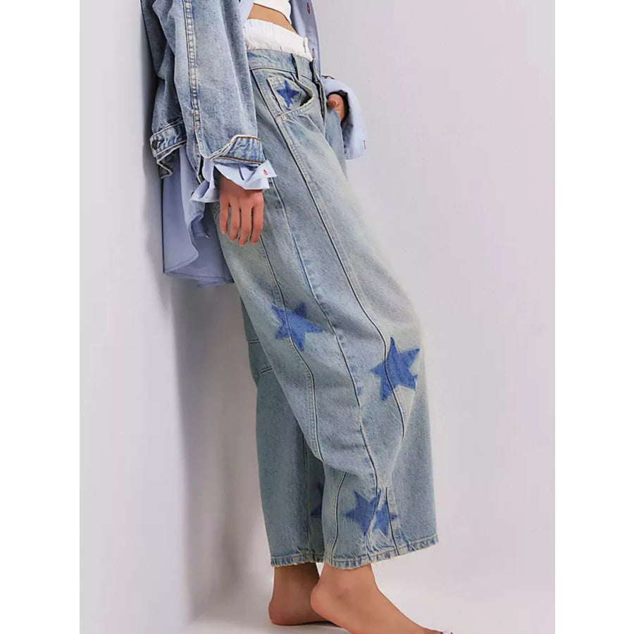 Mid Rise Wide-Leg Jeans Apparel and Accessories