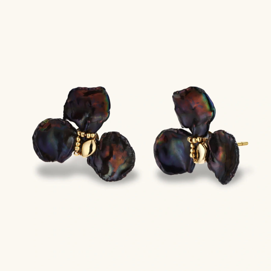 Midnight Bloom Pearl Earrings by Sandee Rain Boutique Earrings