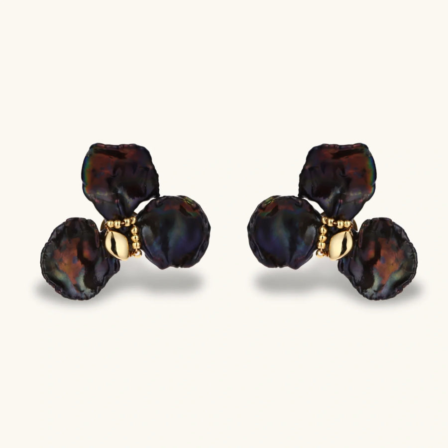 Midnight Bloom Pearl Earrings by Sandee Rain Boutique Earrings
