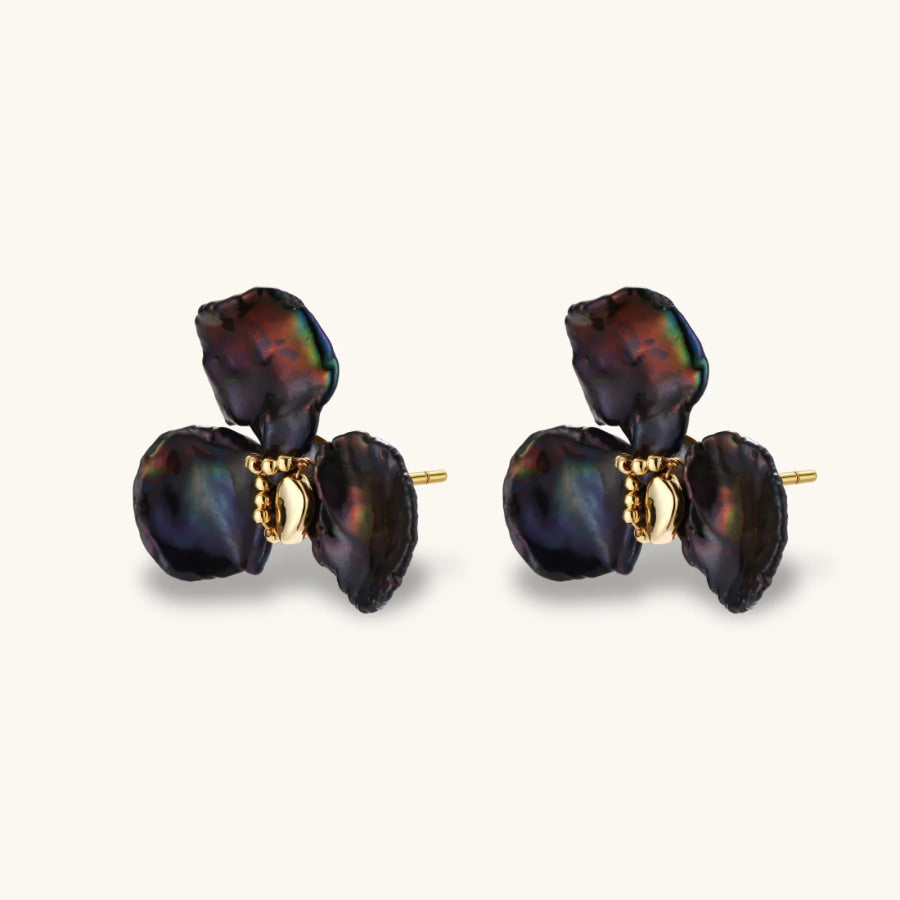 Midnight Bloom Pearl Earrings by Sandee Rain Boutique Earrings