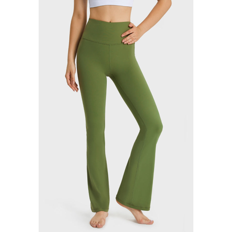 Millennia Elastic Waist Flare Yoga Pants Apparel and Accessories