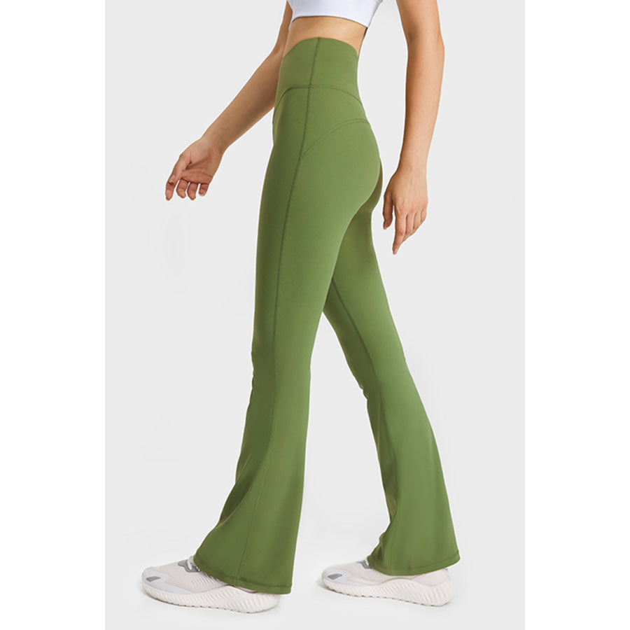 Millennia Elastic Waist Flare Yoga Pants Apparel and Accessories