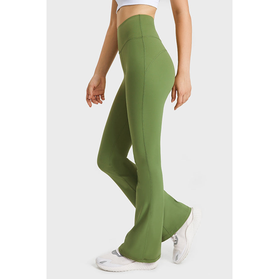 Millennia Elastic Waist Flare Yoga Pants Apparel and Accessories