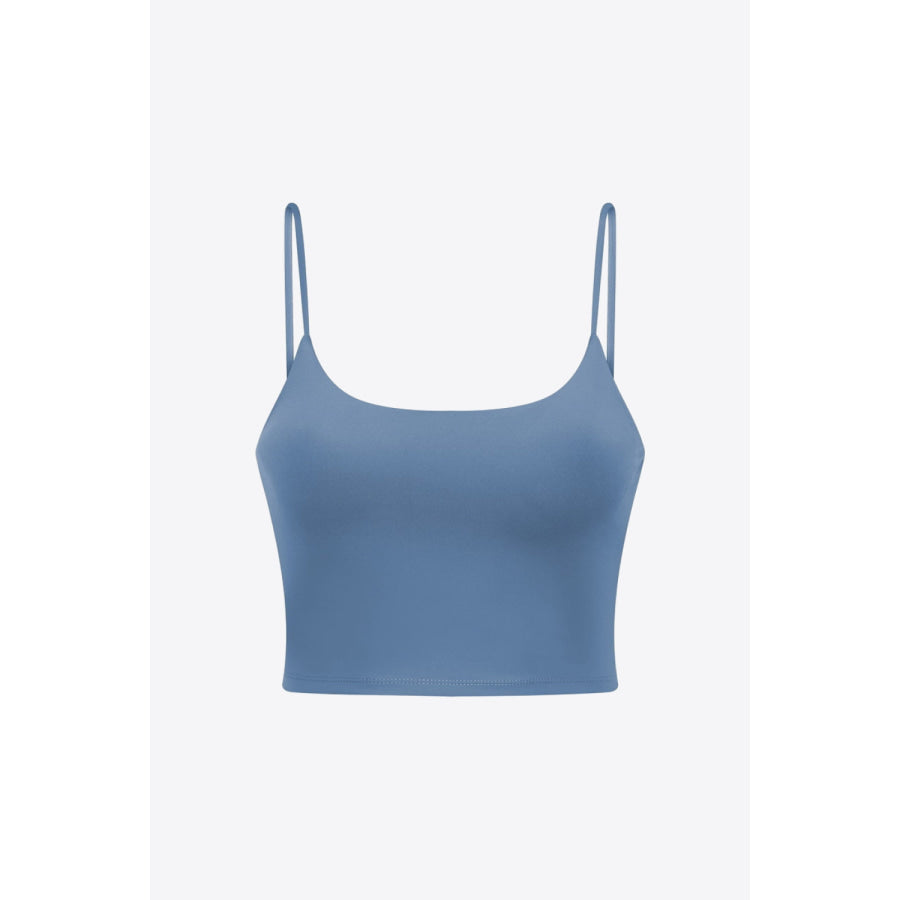 Millennia Feel Like Skin Scoop Neck Sports Cami Blue / S Apparel and Accessories