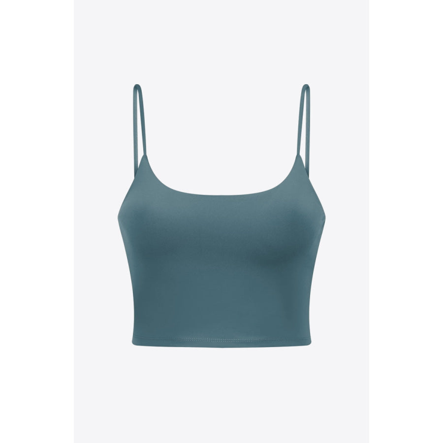 Millennia Feel Like Skin Scoop Neck Sports Cami Green / S Apparel and Accessories