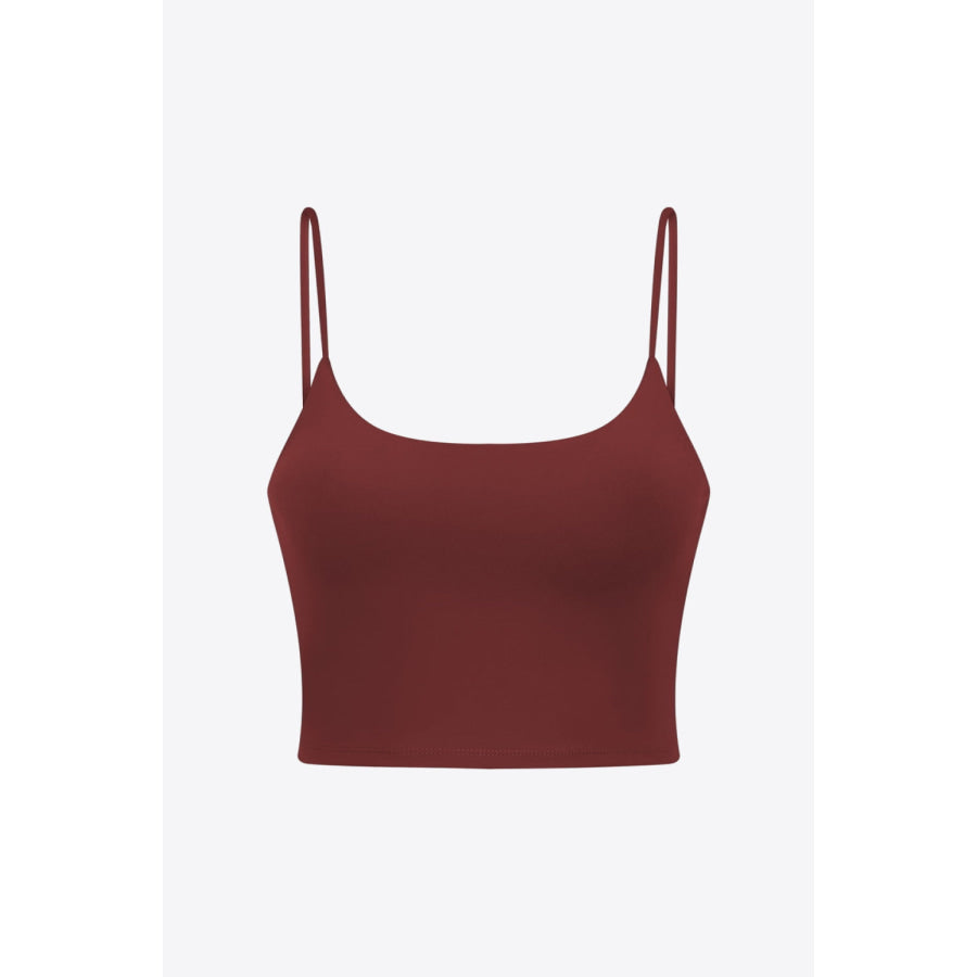 Millennia Feel Like Skin Scoop Neck Sports Cami Rust / S Apparel and Accessories