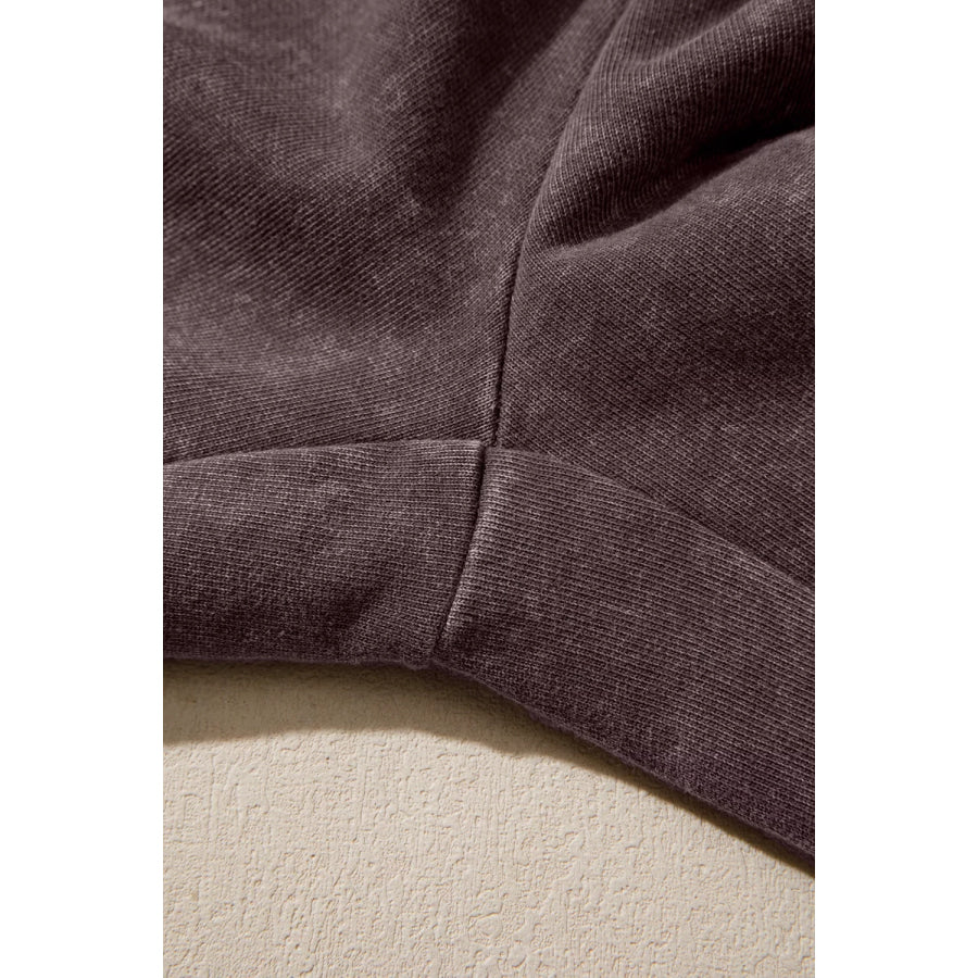 Mineral Wash Elastic Waist Drawstring Tie Detail Cargo Pants Apparel and Accessories