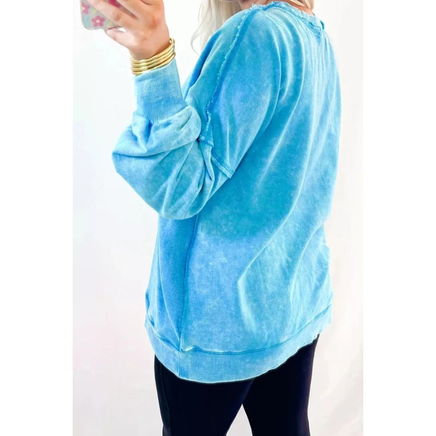 Mineral Wash Oversized Sweatshirt with Chest Pocket Apparel and Accessories