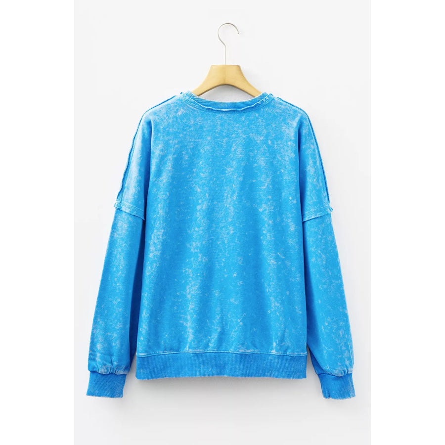 Mineral Wash Oversized Sweatshirt with Chest Pocket Apparel and Accessories