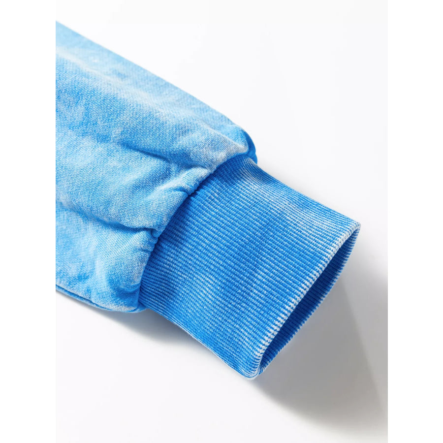 Mineral Wash Raw Seam Double Patched Pocket Sweatshirt Apparel and Accessories