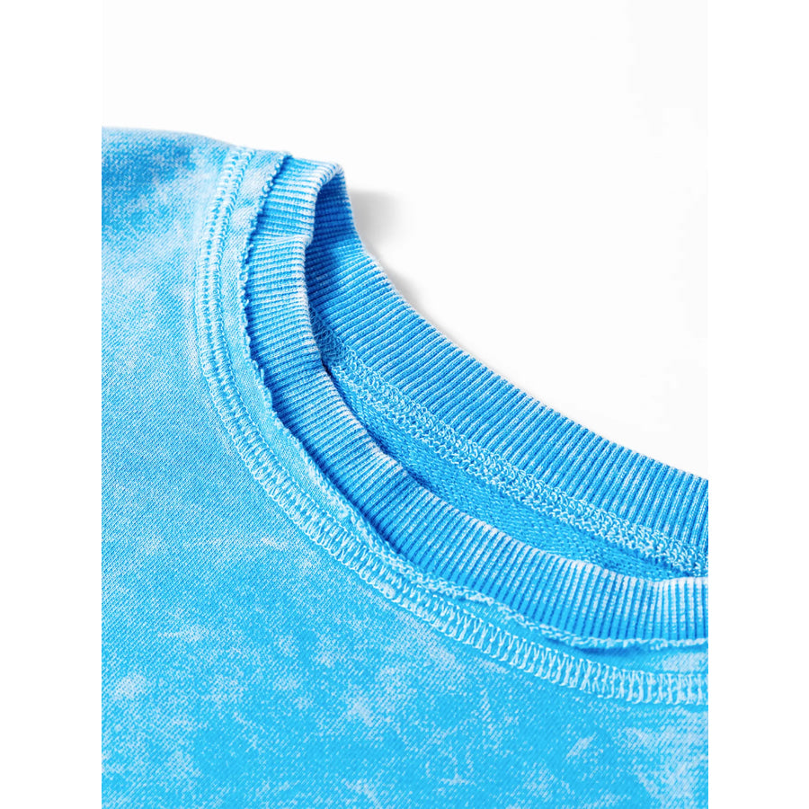 Mineral Wash Raw Seam Double Patched Pocket Sweatshirt Apparel and Accessories