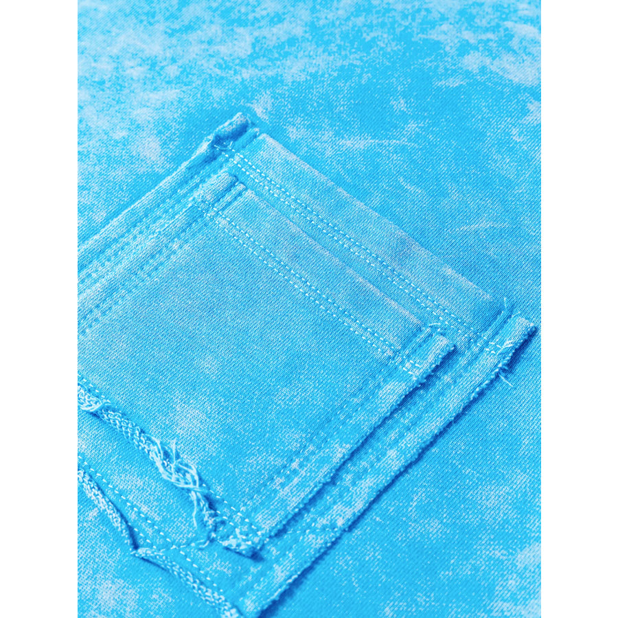 Mineral Wash Raw Seam Double Patched Pocket Sweatshirt Apparel and Accessories