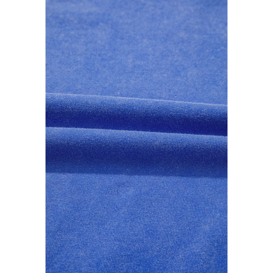 Mineral Wash Split Hem Loose Tunic Sweatshirt Apparel and Accessories
