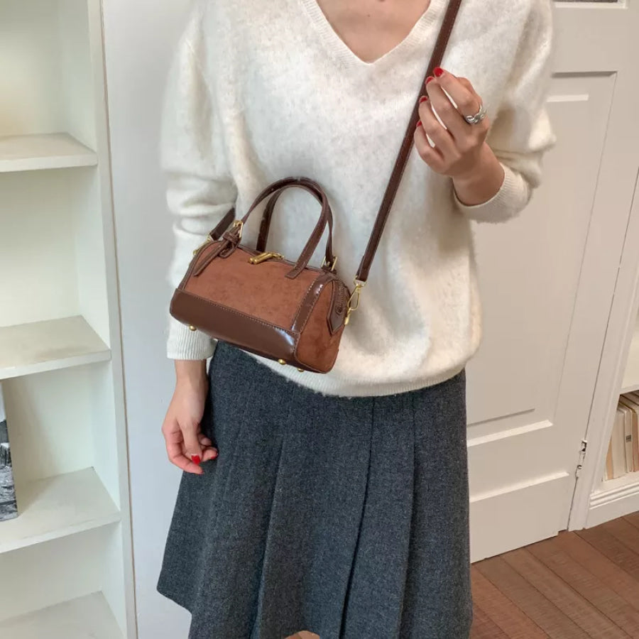 Mini Barrel Crossbody Bag with Cute Charm Black / One Size Apparel and Accessories