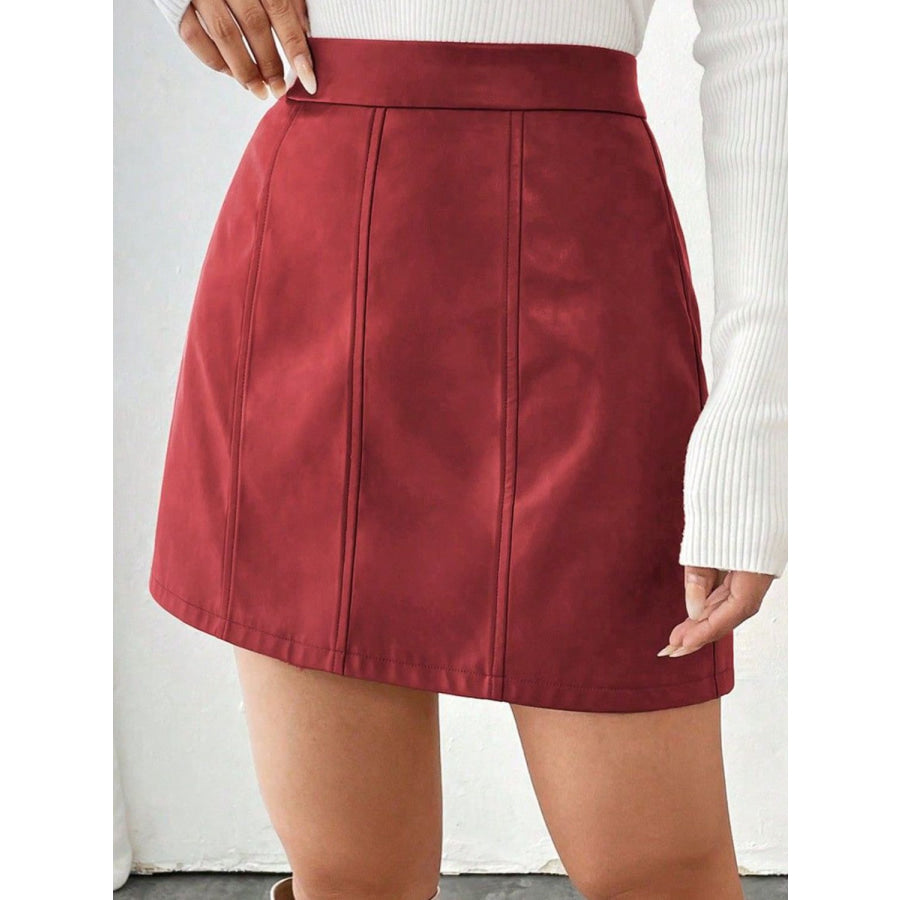 Mini Skirt with Zipper Rust / S Apparel and Accessories