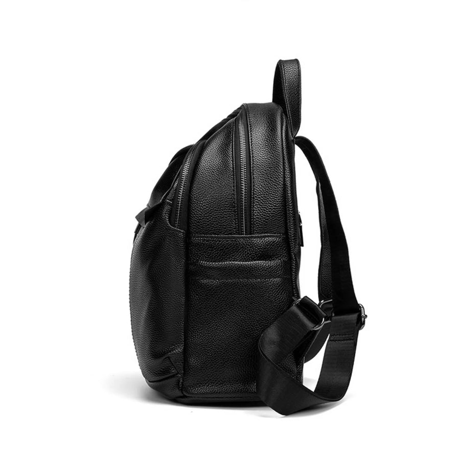 Minimalist Chic PU Leather Casual Backpack Bag Black / onesize Apparel and Accessories