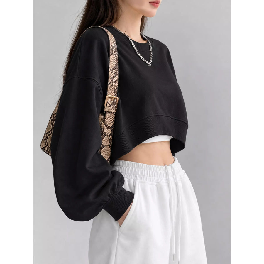 Minimalist Cropped Sweatshirt Apparel and Accessories