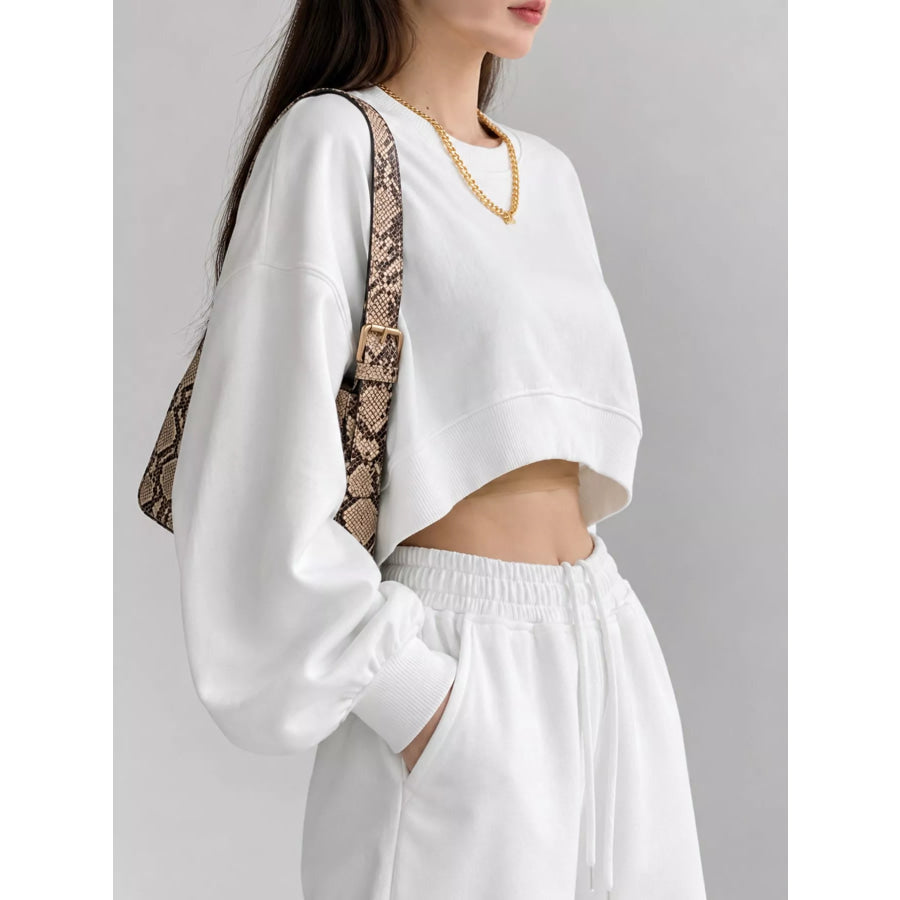Minimalist Cropped Sweatshirt Apparel and Accessories