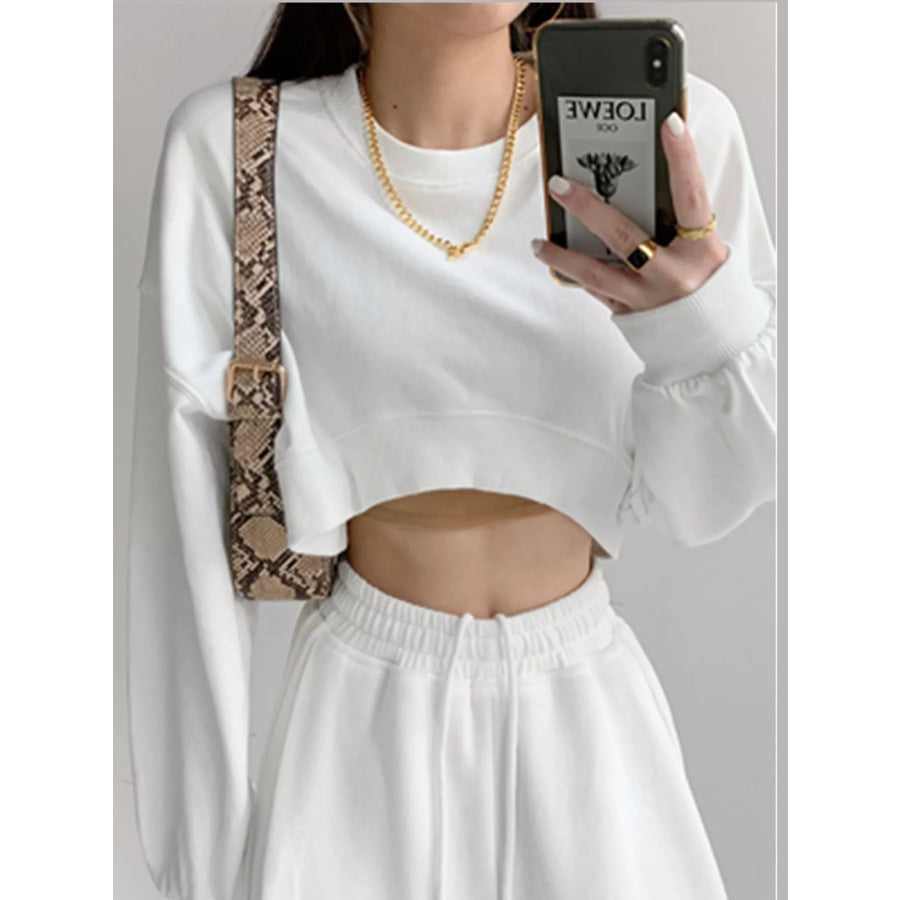 Minimalist Cropped Sweatshirt White / M Apparel and Accessories