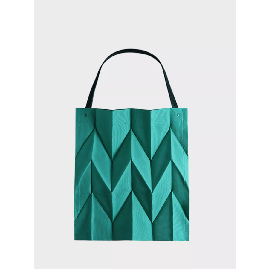 Minimalist Geometric Pleated Tote Handbag Apparel and Accessories