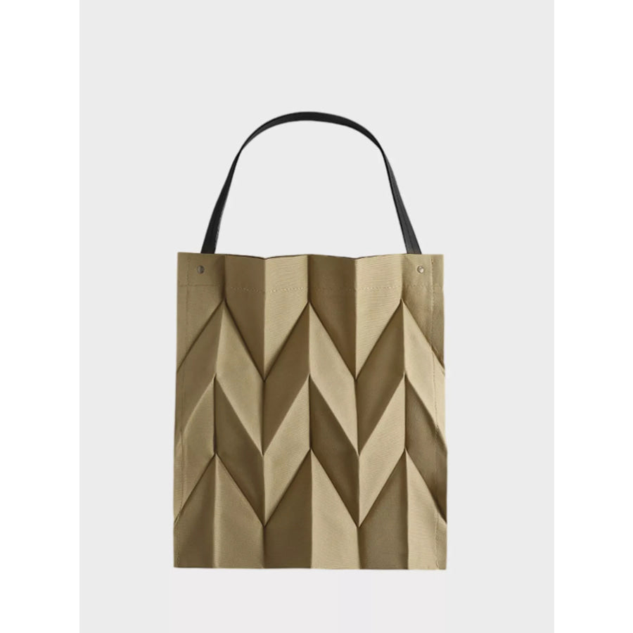 Minimalist Geometric Pleated Tote Handbag Apparel and Accessories