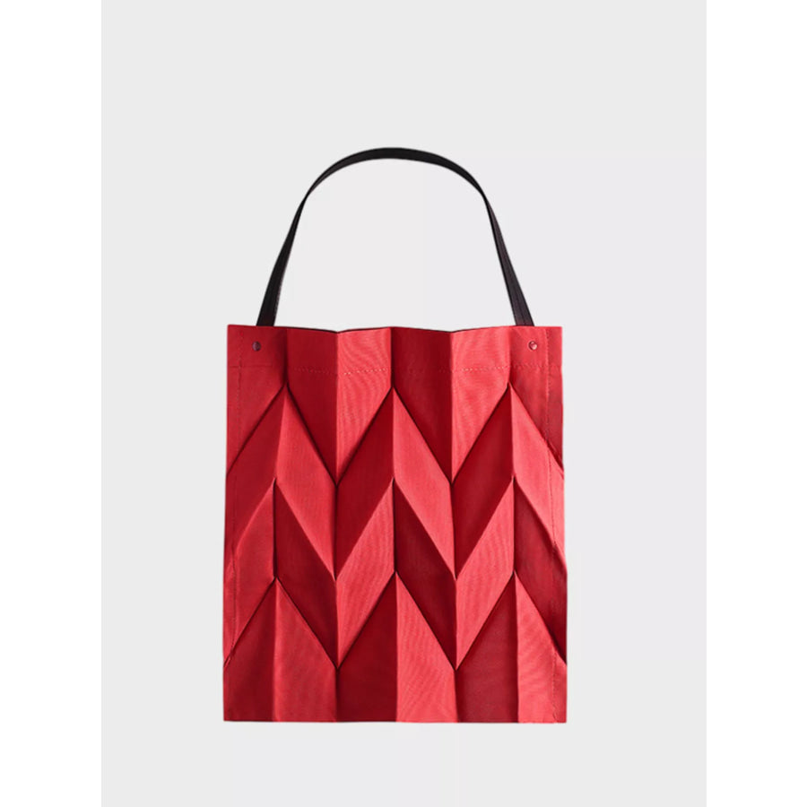 Minimalist Geometric Pleated Tote Handbag Apparel and Accessories