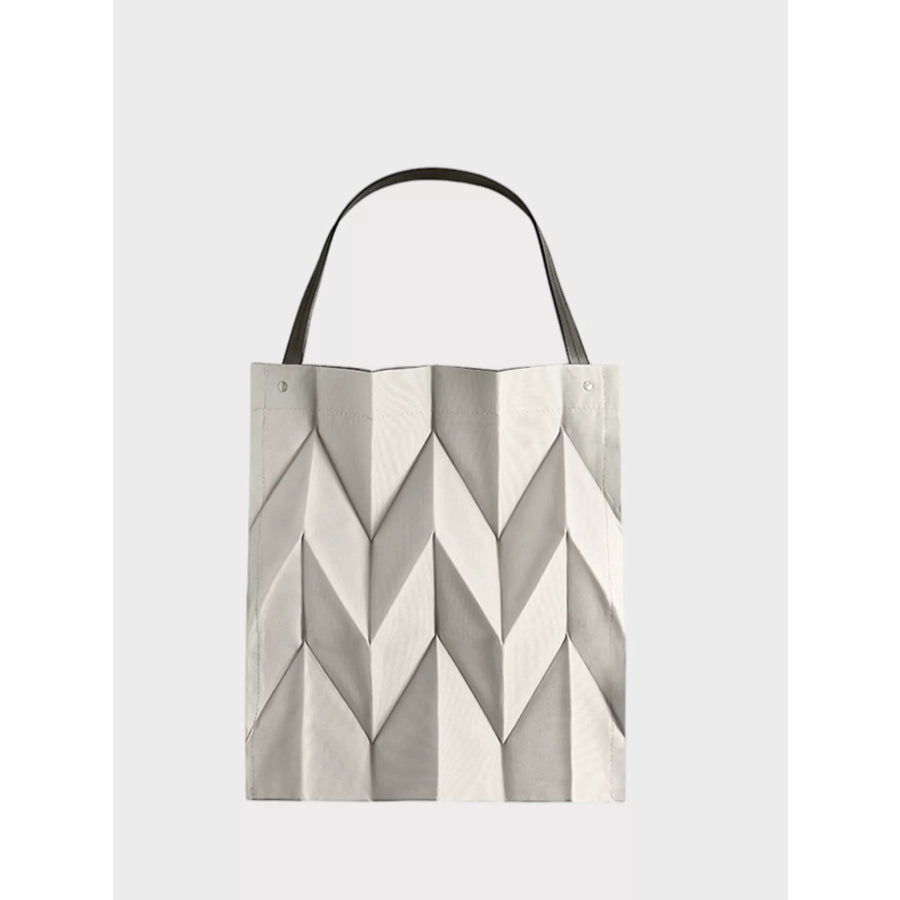 Minimalist Geometric Pleated Tote Handbag Apparel and Accessories