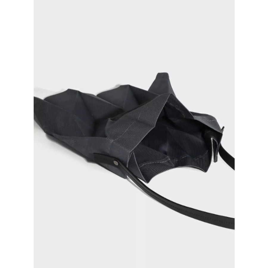 Minimalist Geometric Pleated Tote Handbag Black / onesize Apparel and Accessories
